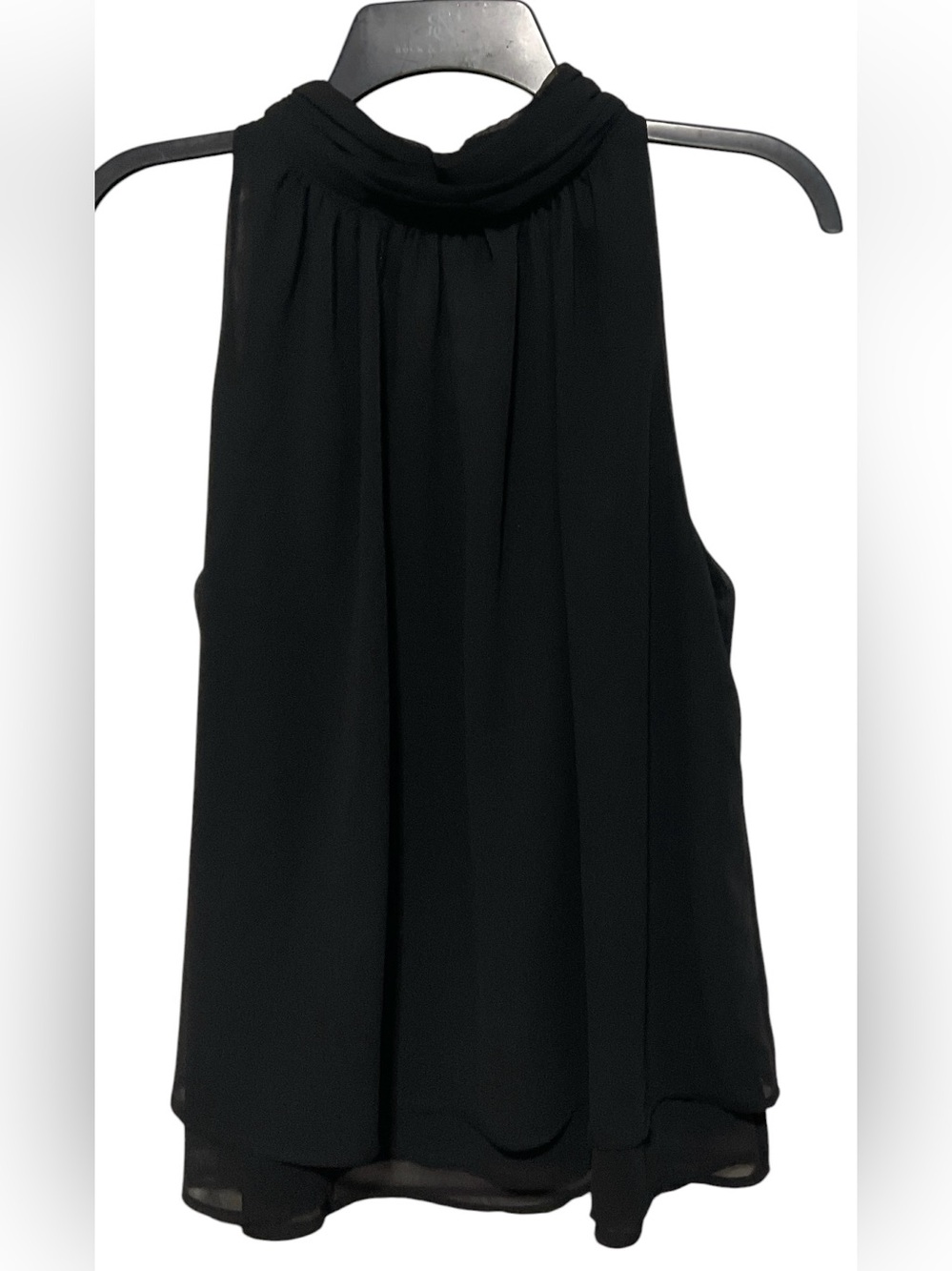 Loveriche Black Chiffon Mock Neck Sleeveless Blouse Size Large